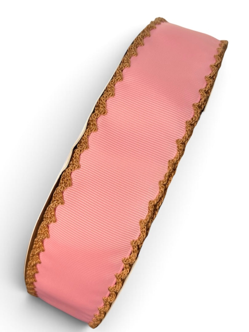 1.5” Pink/ Brown Moonstitch