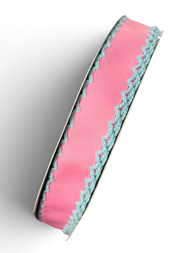 7/8” pink/ Blue Moonstitch