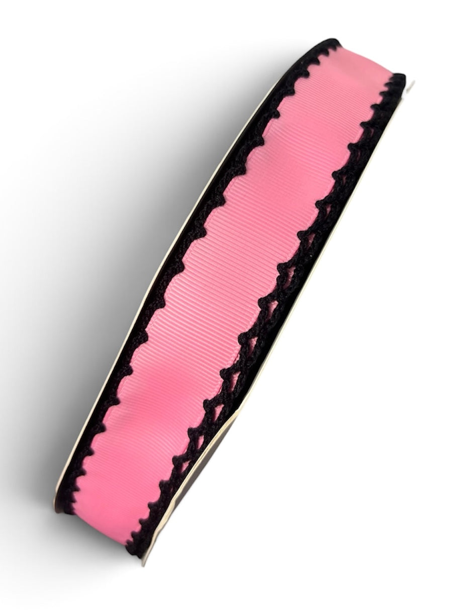 7/8” Pink/ Black Moonstitch
