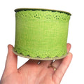 10 yard roll of 2.5" Grinch Green THICK Canvas Scallop Edge